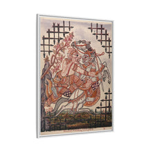 A scene from the Ramayana: Hanuman catching Virunyananti . Gouache painting by a Thai artist.