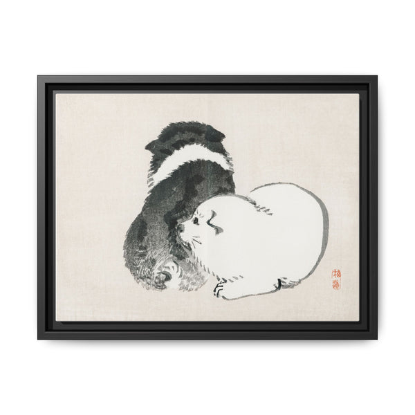Black and white puppies by Kōno Bairei (1844-1895). - NOMADEN ART GALLERY