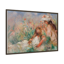 Mädchen im Gras arrangieren einen Blumenstrauß (Fillette couchée sur l'herbe et jeune fille arrangant un Bouquet) (1890) von Pierre-Auguste Renoir.