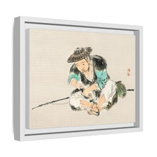 Man maintaining a fishing rod by Kōno Bairei (1844-1895)