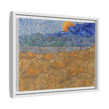 Landschap met korenschelven en opkomende maan (1889) by Vincent van Gogh - NOMADEN ART GALLERY