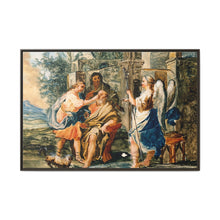 Tobias restoring the eyesight of Tobit in the presence of Raphael and Anna. Gouache painting by a Spanish painter, 19th century. - NOMADEN ART GALLERY