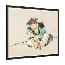 Man maintaining a fishing rod by Kōno Bairei (1844-1895)