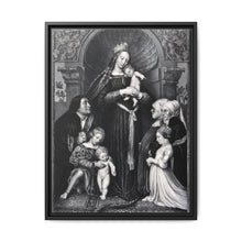 Saint Mary (the Blessed Virgin) with the Christ Child and a family as donors. Lithograph by F.S. Hanfstaengl, 1832 , after H. Holbein. - NOMADEN ART GALLERY