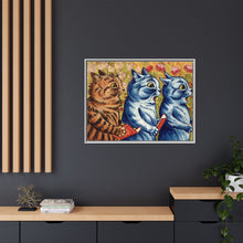 Three cats singing. Gouache by Louis Wain, 1925/1939