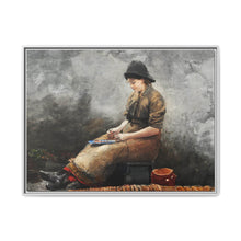 A Fishergirl Baiting Lines (1881) by Winslow Homer - NOMADEN ART GALLERY