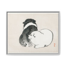 Black and white puppies by Kōno Bairei (1844-1895). - NOMADEN ART GALLERY