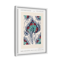 Botanical pochoir pattern in Art Nouveau oriental style