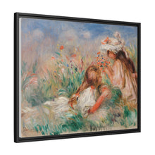 Mädchen im Gras arrangieren einen Blumenstrauß (Fillette couchée sur l'herbe et jeune fille arrangant un Bouquet) (1890) von Pierre-Auguste Renoir.