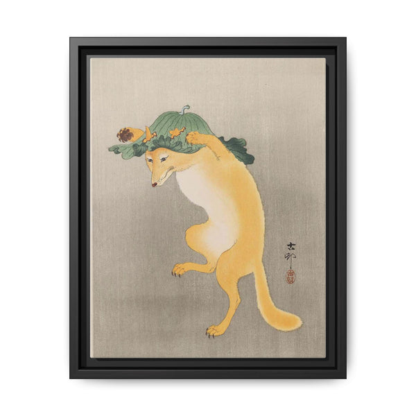 Dancing Fox with Lotus-leaf Hat (1910) by Ohara Koson