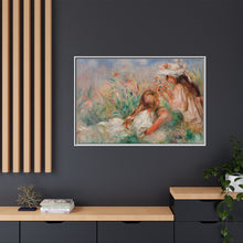 Mädchen im Gras arrangieren einen Blumenstrauß (Fillette couchée sur l'herbe et jeune fille arrangant un Bouquet) (1890) von Pierre-Auguste Renoir.