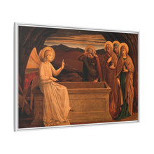 The women at the grave of Christ: anangel tells them that he is risen. Colour lithograph by M. and N. Hanhart after J.E. Goodall after Fra Angelico.