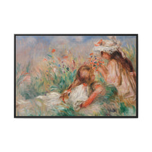 Girls in the Grass Arranging a Bouquet (Fillette couchée sur l'herbe et jeune fille arrangeant un bouquet) (1890) by Pierre-Auguste Renoir. - NOMADEN ART GALLERY