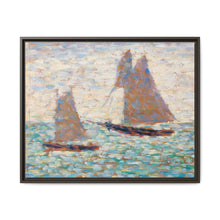 Two Sailboats at Grandcamp (Deux voiliers Ã Grandcamp) (ca. 1885) by Georges Seurat - NOMADEN ART GALLERY