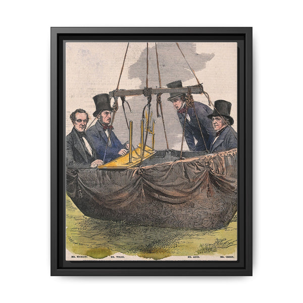 Four men in the basket of a balloon by Mayall. - NOMADEN ART GALLERY