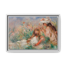 Girls in the Grass Arranging a Bouquet (Fillette couchée sur l'herbe et jeune fille arrangeant un bouquet) (1890) by Pierre-Auguste Renoir. - NOMADEN ART GALLERY
