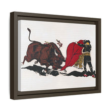 Matador and bull, aesthetic woodcut