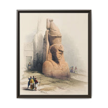 Entrance of the temple at Luxor showing one of two colossal stature of Rameses II illustration by David Roberts (1796–1864) - NOMADEN ART GALLERY