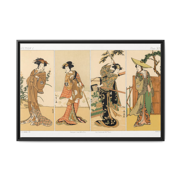 Kabuki actors, Japanese man painting by G.A. Audsley-Japanese illustration from our own original 1884 edition of The Ornamental Arts Of Japan. - NOMADEN ART GALLERY