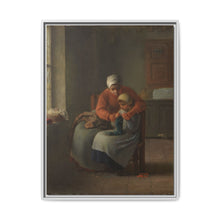 The Knitting Lesson (c. 1860) by Jean François Millet - NOMADEN ART GALLERY