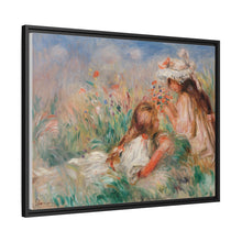 Mädchen im Gras arrangieren einen Blumenstrauß (Fillette couchée sur l'herbe et jeune fille arrangant un Bouquet) (1890) von Pierre-Auguste Renoir.