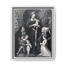 Saint Mary (the Blessed Virgin) with the Christ Child and a family as donors. Lithograph by F.S. Hanfstaengl, 1832 , after H. Holbein. - NOMADEN ART GALLERY