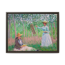 In the Woods at Giverny, Blanche Hoschedé at Her Easel with Suzanne Hoschedé Reading (1887) by Claude Monet - NOMADEN ART GALLERY
