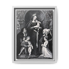 Saint Mary (the Blessed Virgin) with the Christ Child and a family as donors. Lithograph by F.S. Hanfstaengl, 1832 , after H. Holbein. - NOMADEN ART GALLERY