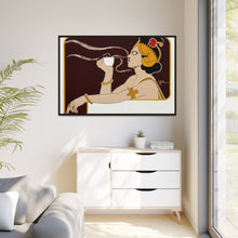 Poster showing woman holding up glass of coffee (Rajah brand) (1897) chromolithograph by Henri Meunier.