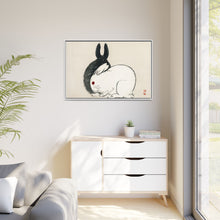Black and white rabbits by Kōno Bairei (1844-1895)