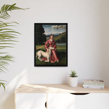 A virgin and a unicorn; representing chastity