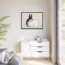 Black and white rabbits by Kōno Bairei (1844-1895)