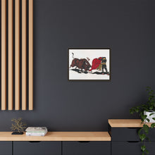 Matador and bull, aesthetic woodcut