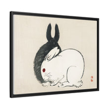 Black and white rabbits by Kōno Bairei (1844-1895)