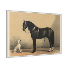 Orloffer (Orloff Horse) by Emil Volkers (1880) - An illustration of a black horse and a white dog - NOMADEN ART GALLERY