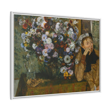 Una mujer sentada junto a un jarrón de flores de Edgar Degas (¿Madame Paul Valpinçon?) 