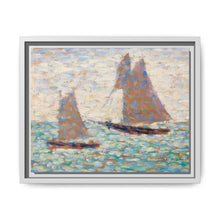 Two Sailboats at Grandcamp (Deux voiliers Ã Grandcamp) (ca. 1885) by Georges Seurat - NOMADEN ART GALLERY