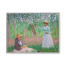 In the Woods at Giverny, Blanche Hoschedé at Her Easel with Suzanne Hoschedé Reading (1887) by Claude Monet - NOMADEN ART GALLERY