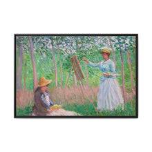 In the Woods at Giverny, Blanche Hoschedé at Her Easel with Suzanne Hoschedé Reading (1887) by Claude Monet - NOMADEN ART GALLERY