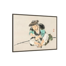 Man maintaining a fishing rod by Kōno Bairei (1844-1895)