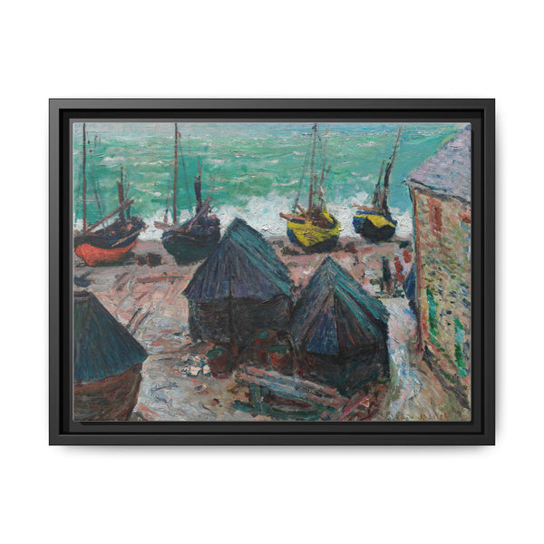 Boats on the Beach at Étretat (1885) by Claude Monet - NOMADEN ART GALLERY