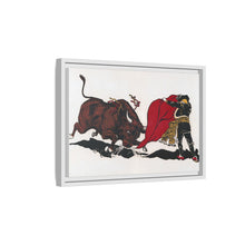 Matador and bull, aesthetic woodcut
