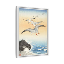 Five seagulls above turbulent sea (1900 - 1930) by Ohara Koson