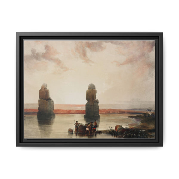 Statues of Memnon at Thebes during the inundation illustration by David Roberts (1796–1864) - NOMADEN ART GALLERY