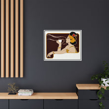 Poster showing woman holding up glass of coffee (Rajah brand) (1897) chromolithograph by Henri Meunier.