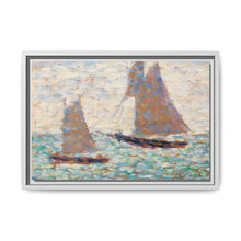 Two Sailboats at Grandcamp (Deux voiliers Ã Grandcamp) (ca. 1885) by Georges Seurat - NOMADEN ART GALLERY