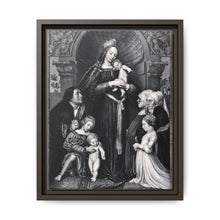 Saint Mary (the Blessed Virgin) with the Christ Child and a family as donors. Lithograph by F.S. Hanfstaengl, 1832 , after H. Holbein. - NOMADEN ART GALLERY