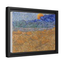 Landschap met korenschelven en opkomende maan (1889) by Vincent van Gogh - NOMADEN ART GALLERY