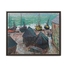 Boats on the Beach at Étretat (1885) by Claude Monet - NOMADEN ART GALLERY