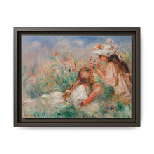 Girls in the Grass Arranging a Bouquet (Fillette couchée sur l'herbe et jeune fille arrangeant un bouquet) (1890) by Pierre-Auguste Renoir. - NOMADEN ART GALLERY
